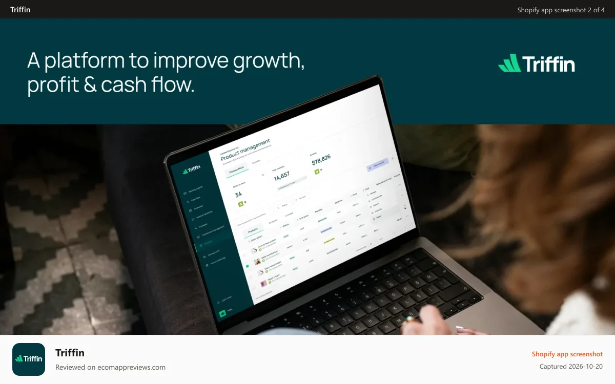 Triffin Shopify app screenshot: Future of consumer brand finance