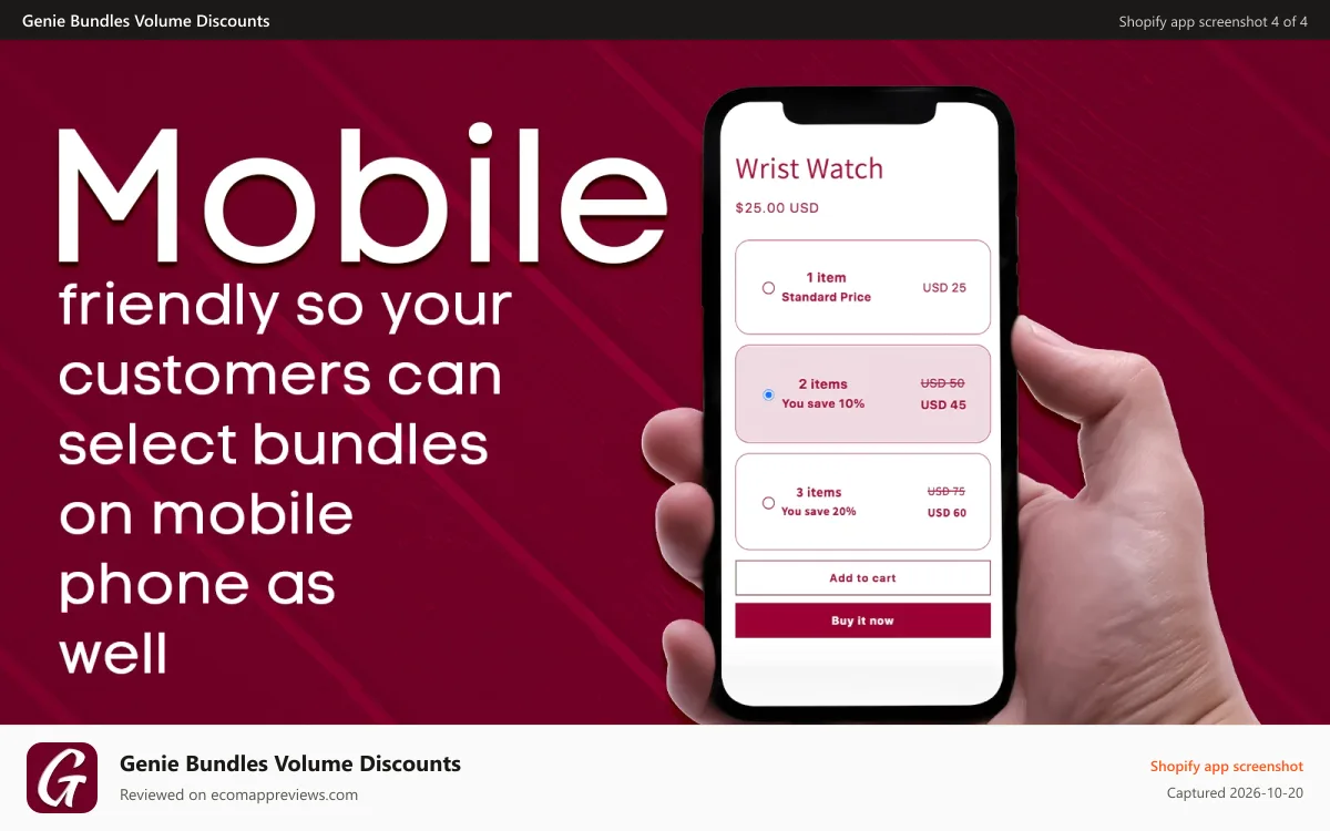 Genie Bundles Volume Discounts Shopify app screenshot: Customize look and feel of the bundles