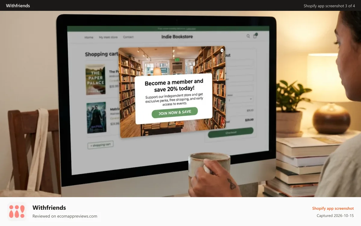 Withfriends Shopify app screenshot: Your Staff Never Has to Sell