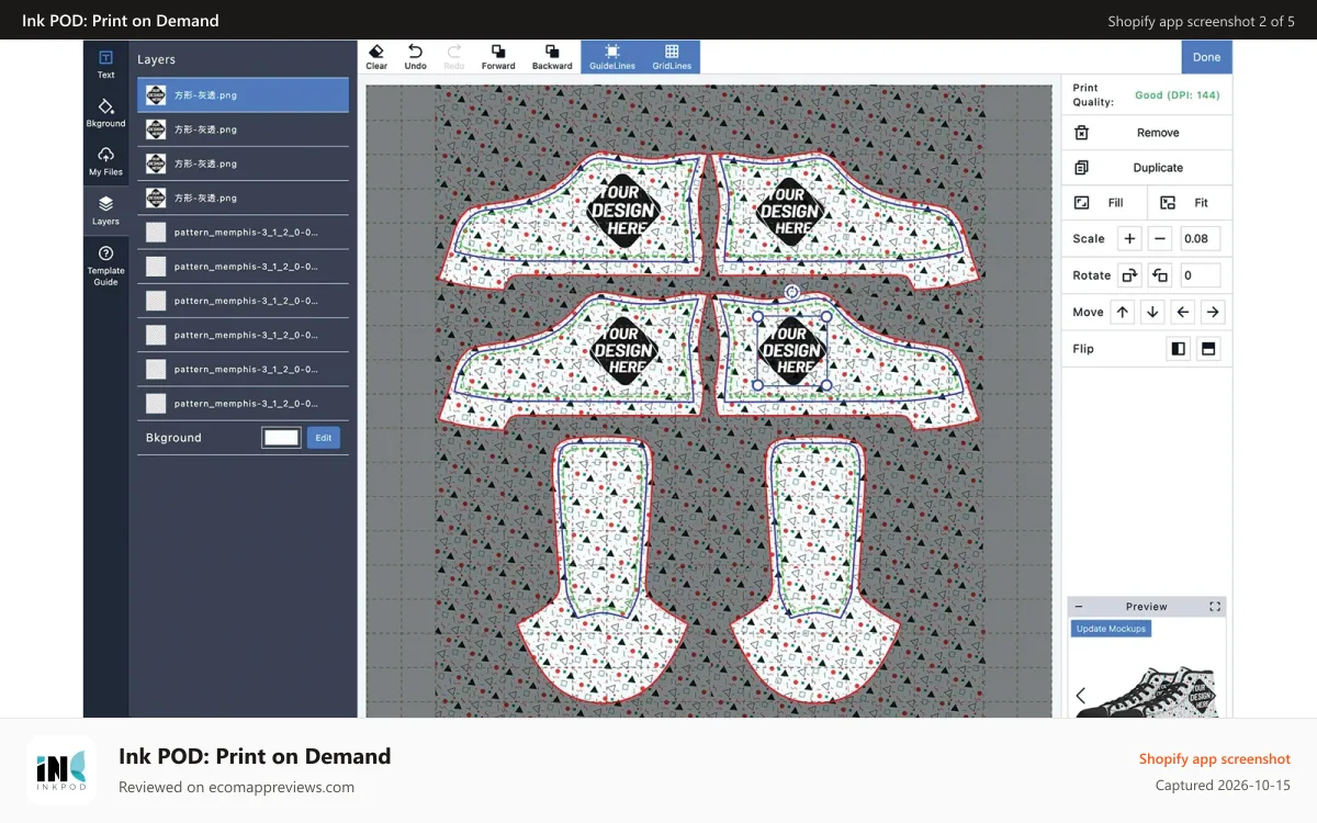 Ink POD: Print on Demand Shopify app screenshot: mockup generator