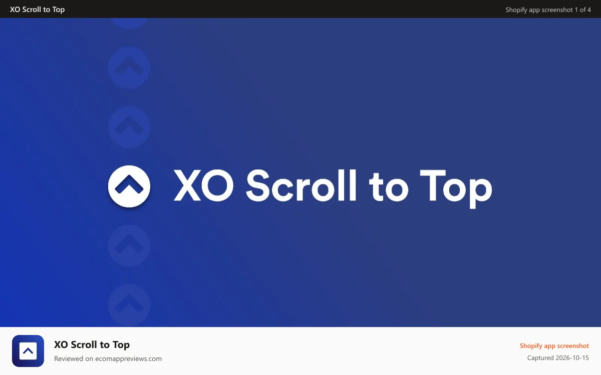 XO Scroll to Top Shopify app screenshot: XO Scroll to top