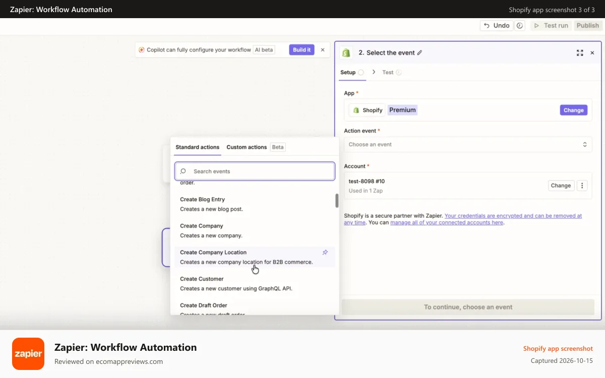 Zapier: Workflow Automation Shopify app screenshot: Stay in touch with customers