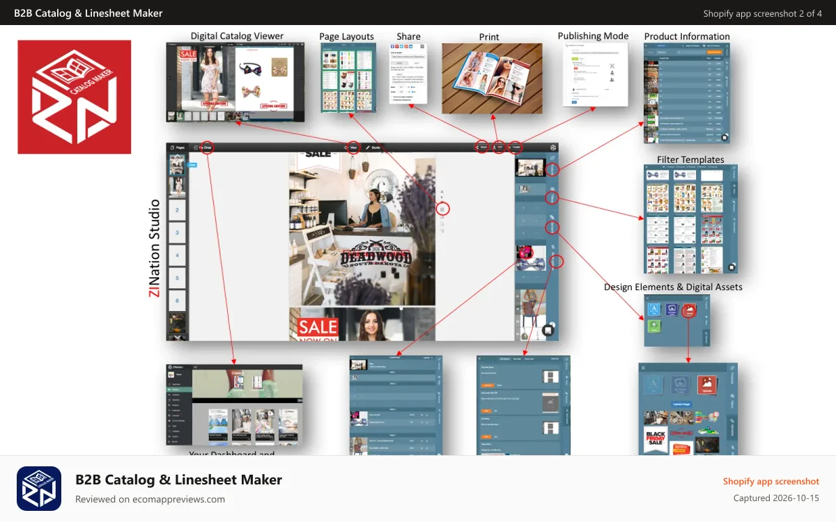 B2B Catalog & Linesheet Maker Shopify app screenshot: ZINation Studio 2