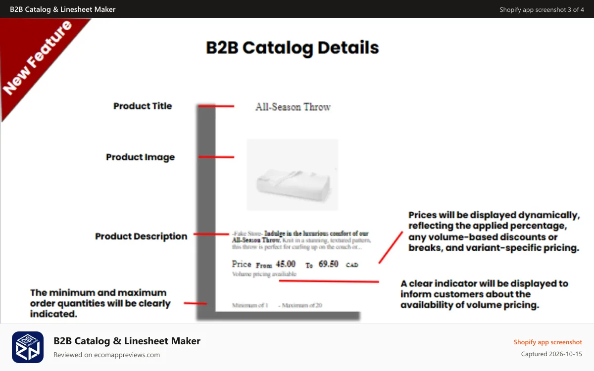 B2B Catalog & Linesheet Maker Shopify app screenshot: Step 3 Buyer submit bulk purchase order